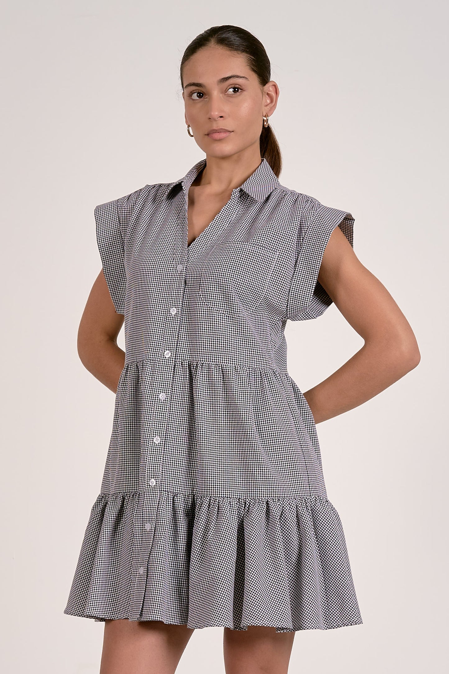 Cap Sleeve Button Down Dress