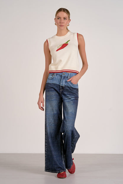 Chili Pepper Graphic Sleeveless Sweater