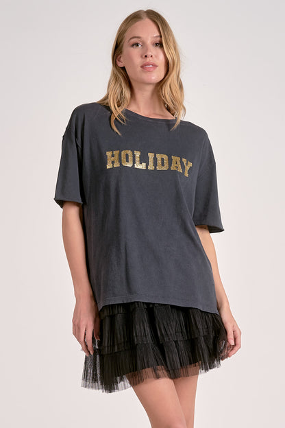Glitter Holiday Graphic Tee