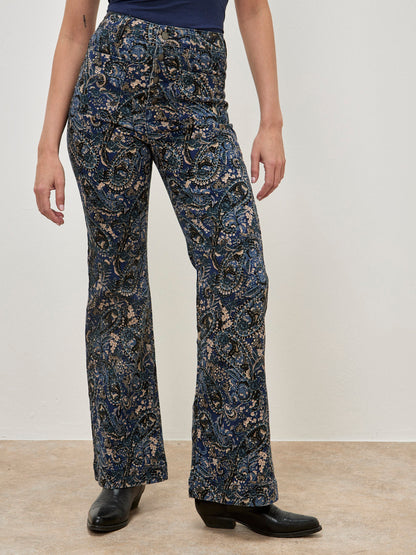 Paisley Print Kick Flare Jean