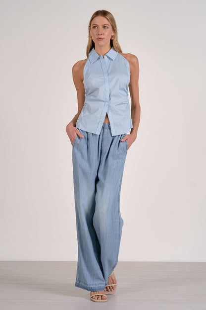 Sleeveless Button Down Top