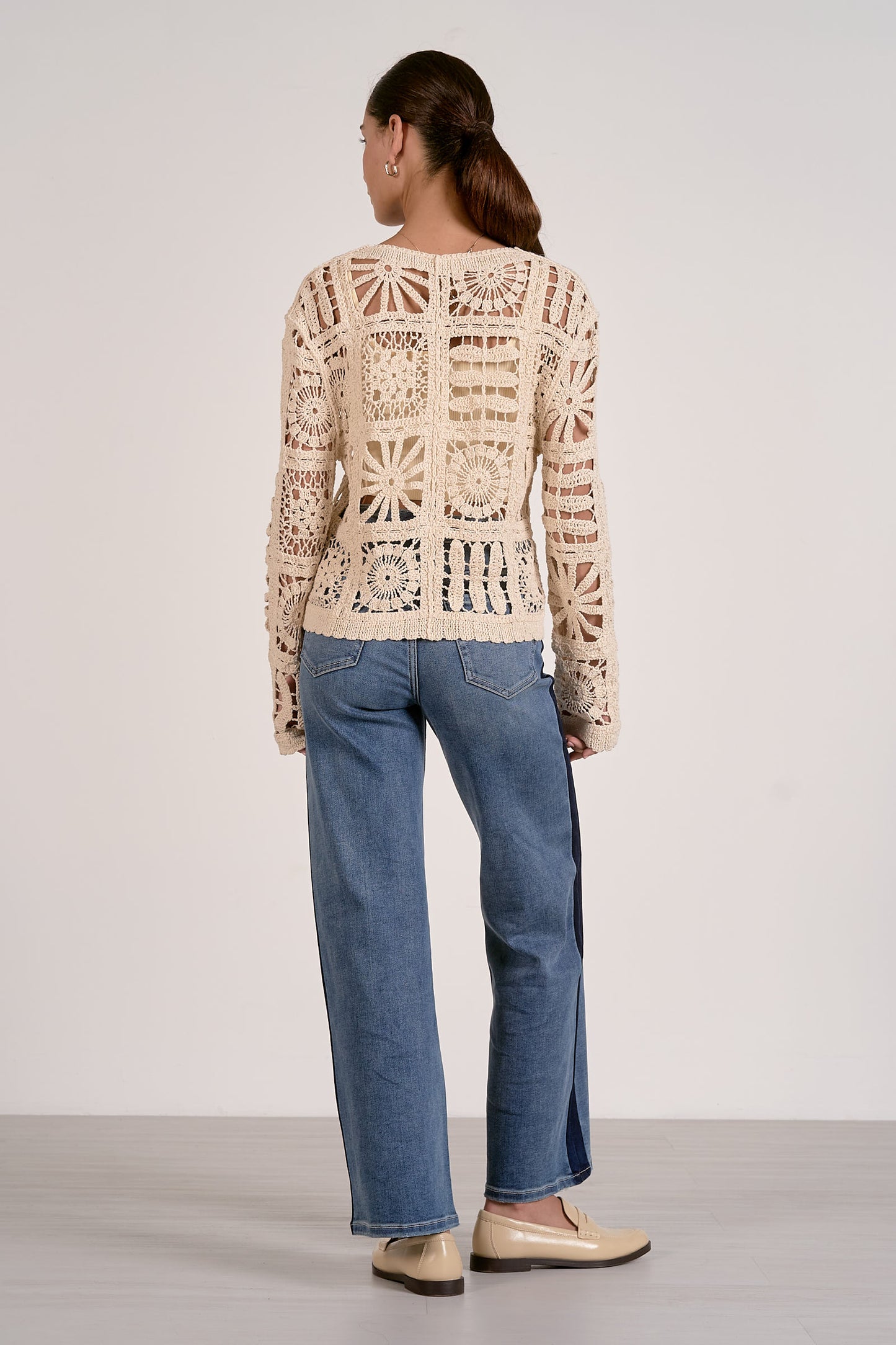 Open Knit Cardigan Sweater