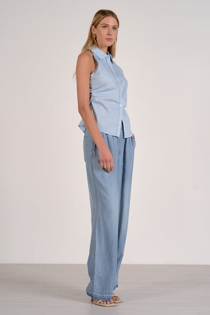 Sleeveless Button Down Top