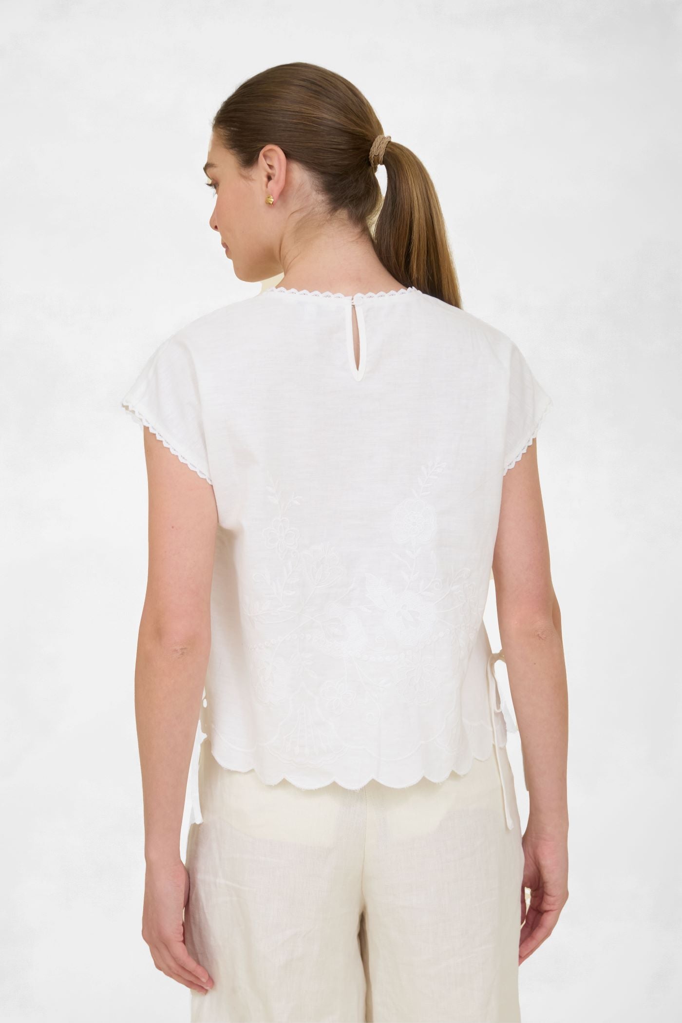Dolman Sleeve Embroidered Top