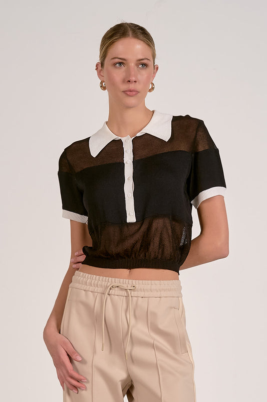 Sheer Short Sleeve Sweater