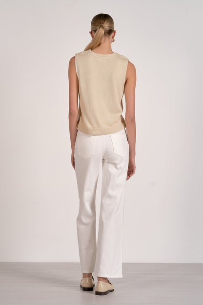 Sleeveless Mixed Media Top