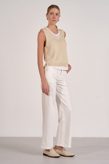 Sleeveless Mixed Media Top
