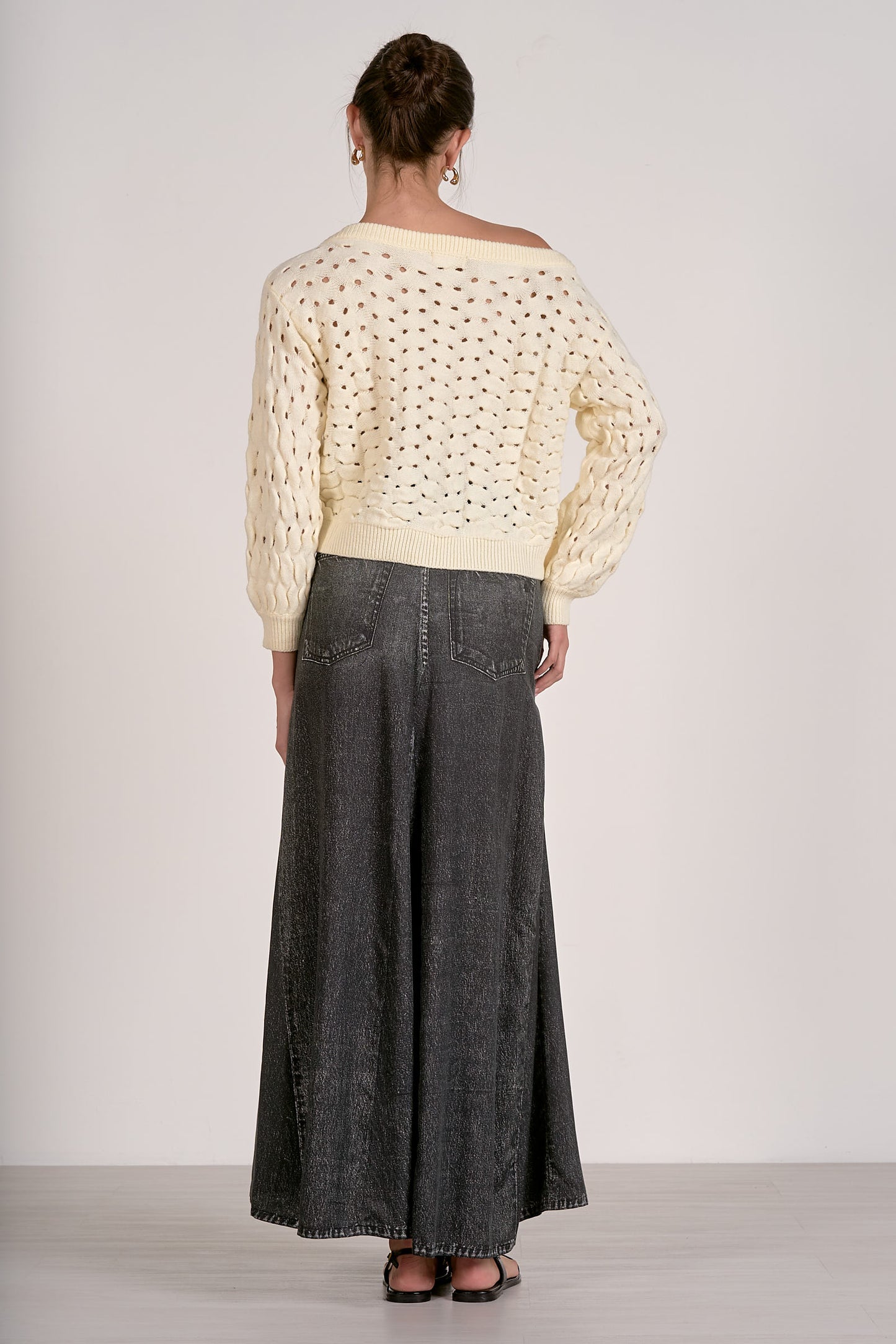 Wide Neck Openwork Sweater