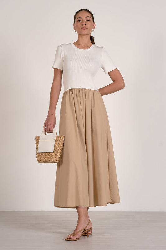 Mixed Media Midi Dress