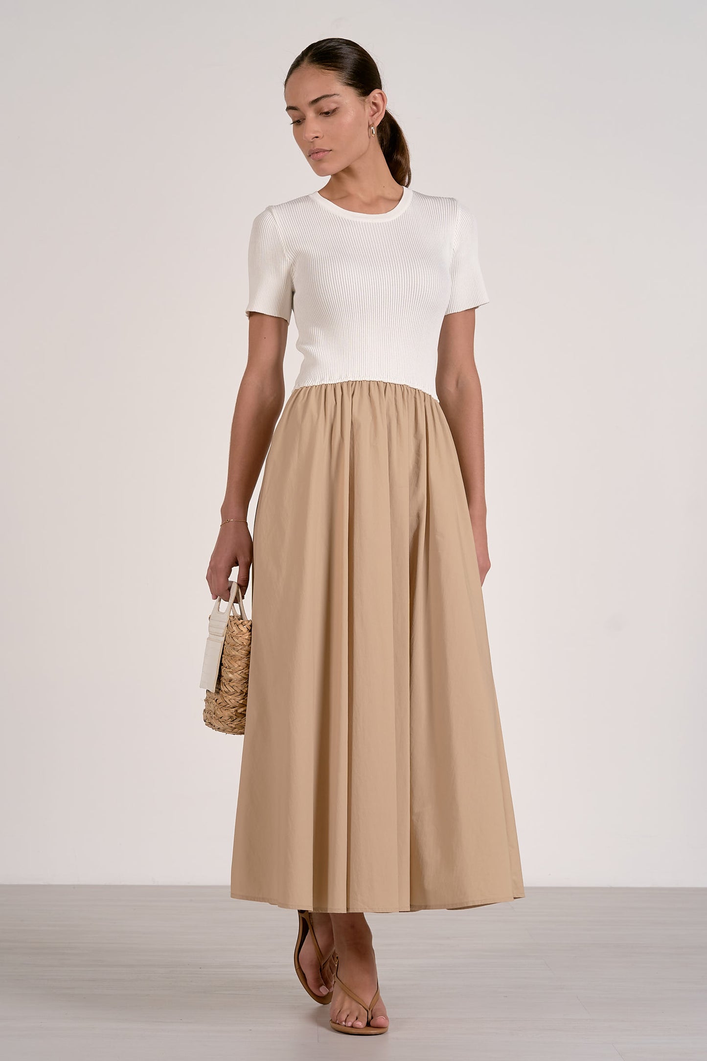 Mixed Media Midi Dress