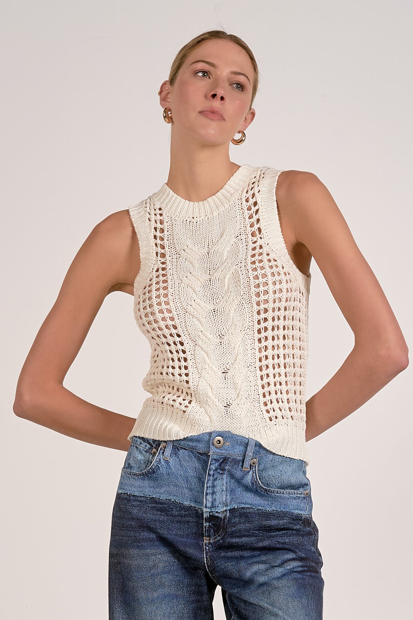 Open Knit Sweater Tank