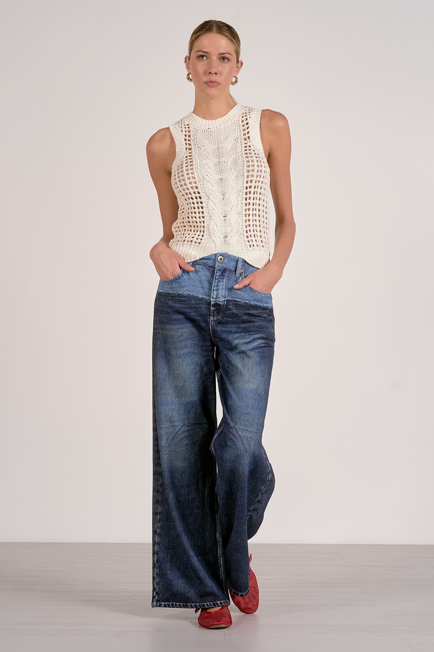Open Knit Sweater Tank
