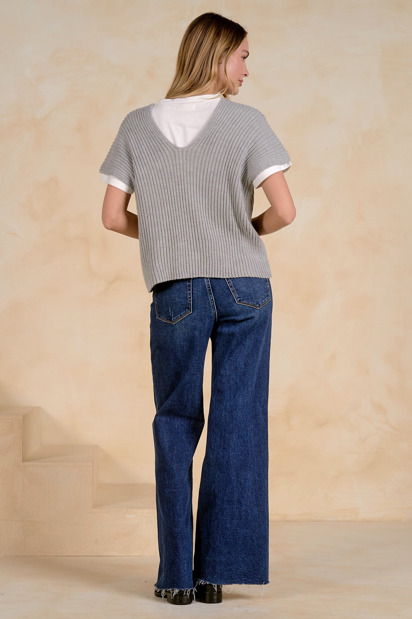 Layered Short Sleeve Sweater