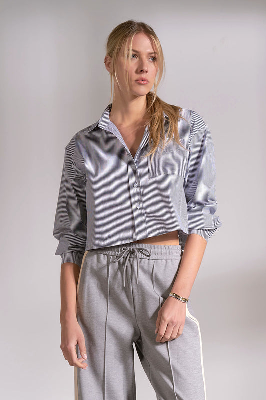 Cropped Pinstripe Buttondown