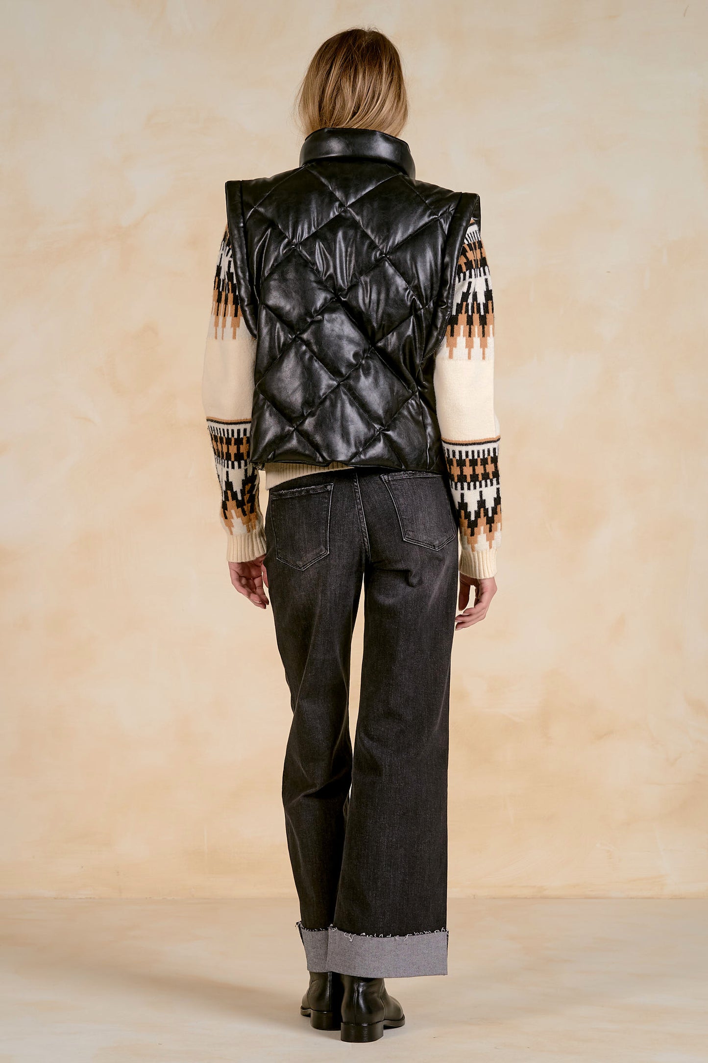 Quilted Faux Leather Vest