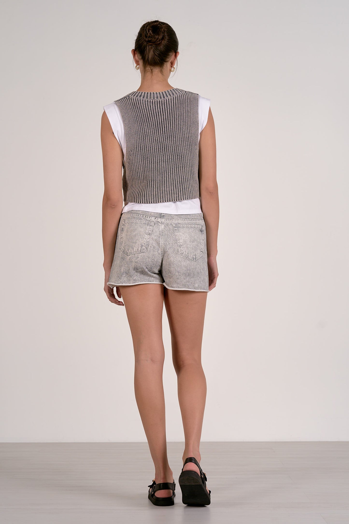 Mixed Media Sleeveless Top
