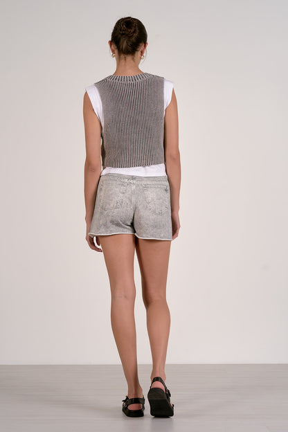 Mixed Media Sleeveless Top