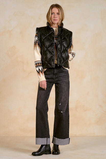 Quilted Faux Leather Vest