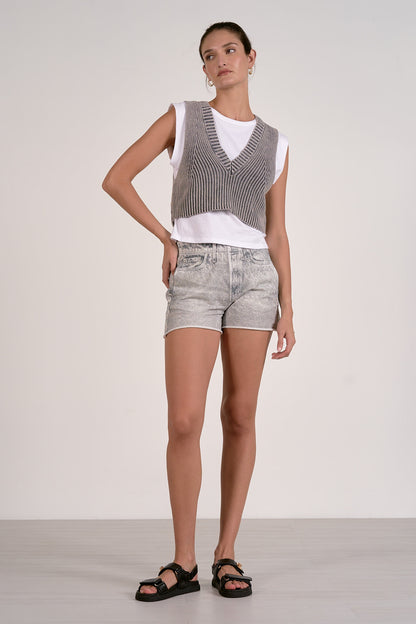 Mixed Media Sleeveless Top