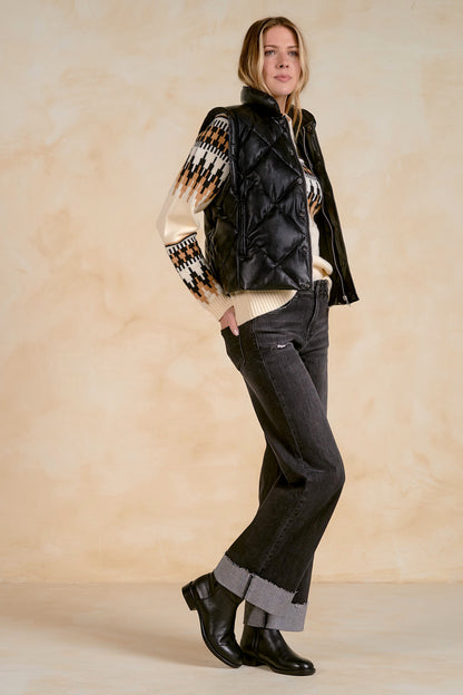 Quilted Faux Leather Vest
