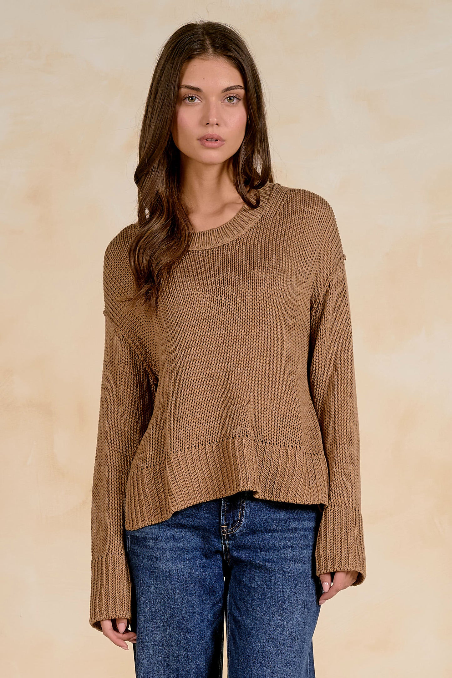 Open Knit Slouchy Sweater