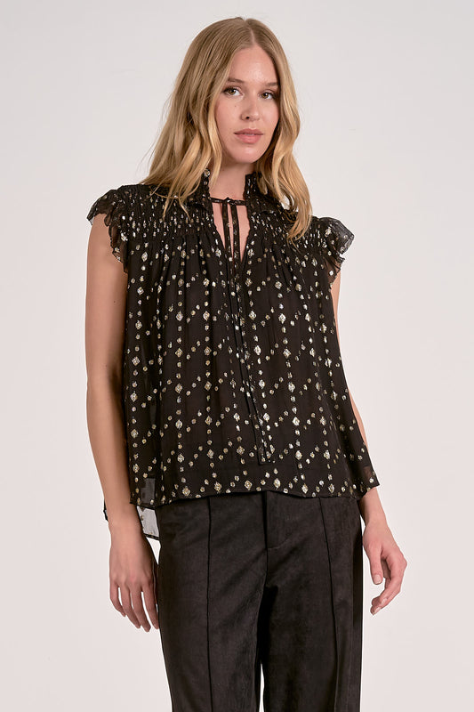 Foil Print Blouse
