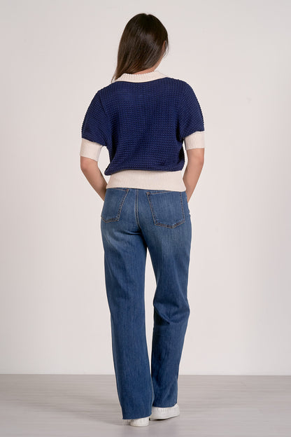Collared 3/4 Sleeve Sweater