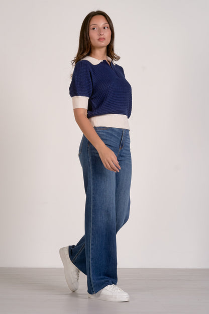 Collared 3/4 Sleeve Sweater