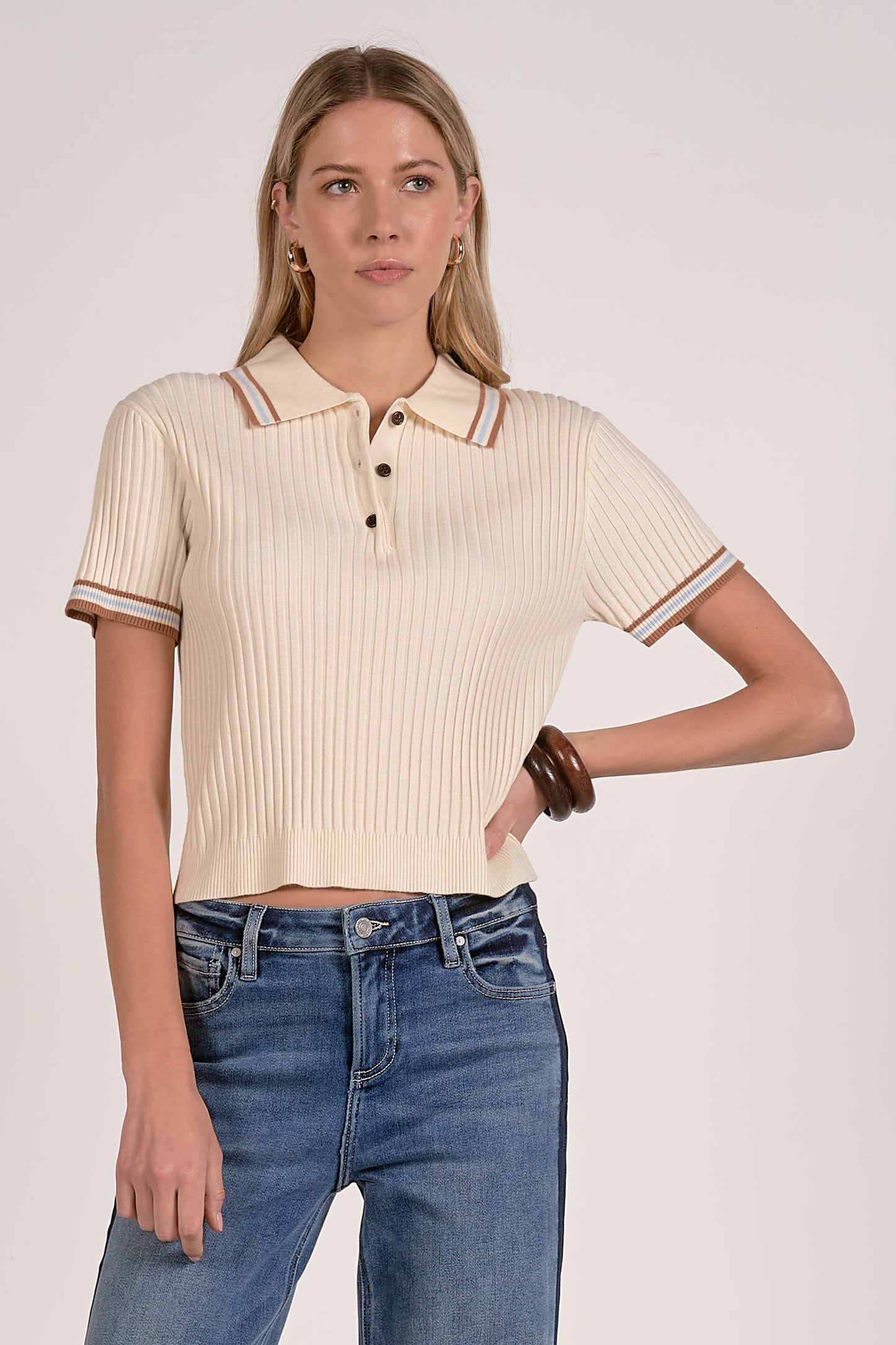 Ribbed Sweater Shirt