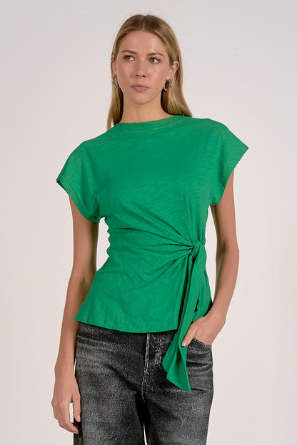 Cap Sleeve Crew Neck Top