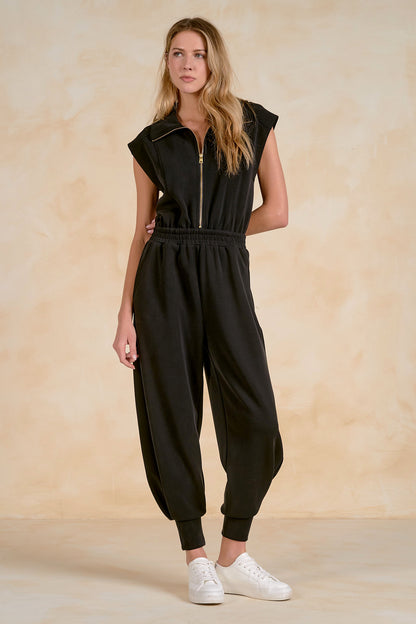 Cap Sleeve Zip Up Jumper