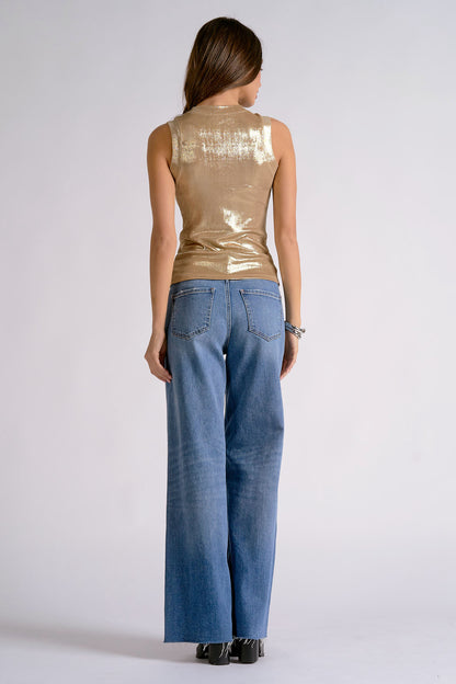 Gold Shimmer Sleeveless Top