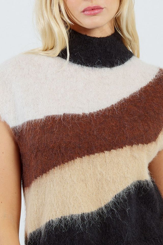 Color Block Sweater Vest