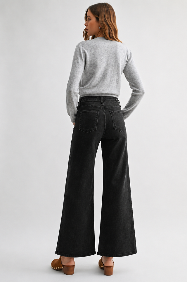 Paola Wide Leg Jean in Washed Black by LTJ