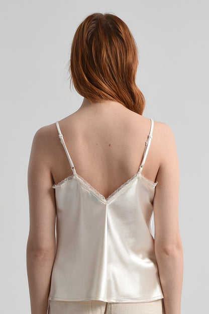 Satin Camisole With Lace