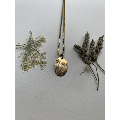 Etched Brass Floral Necklace